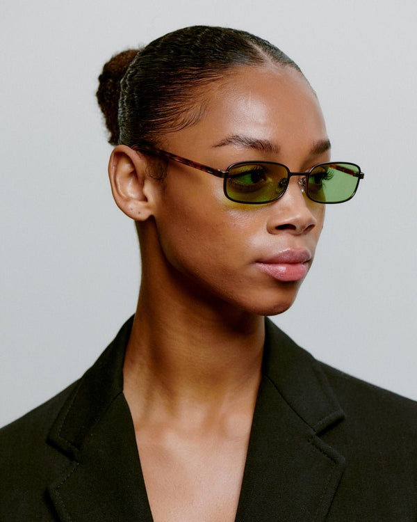 Noah / Matte Gun Metal Havana & Green Lens - Shade Files